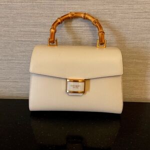 NEW Kate Spade - Katy textured leather bamboo medium top handle bag